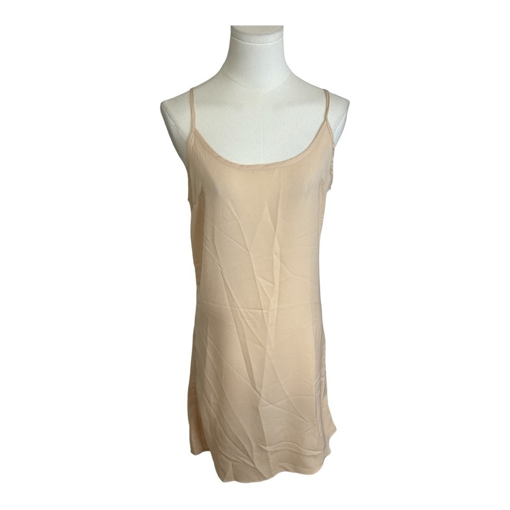 CAARA Nordstrom Scallopd Lace Shift Dress Black Beige Holiday Party Wedding Sz M - Picture 9 of 14